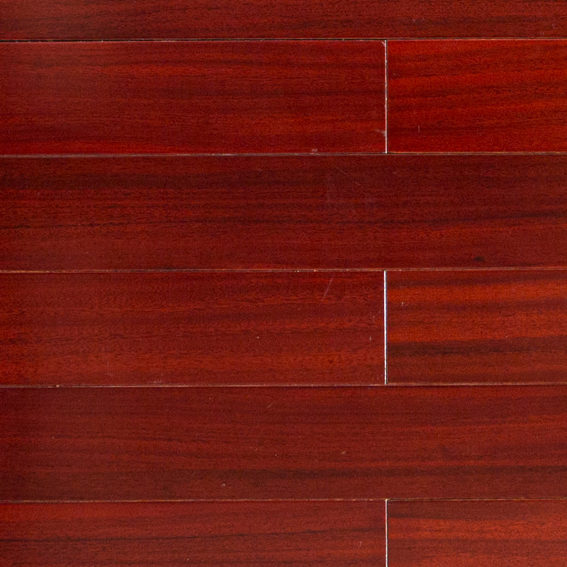 Padauk Koyu Kırmızı Kahverengi Masif Ahşap Döşeme