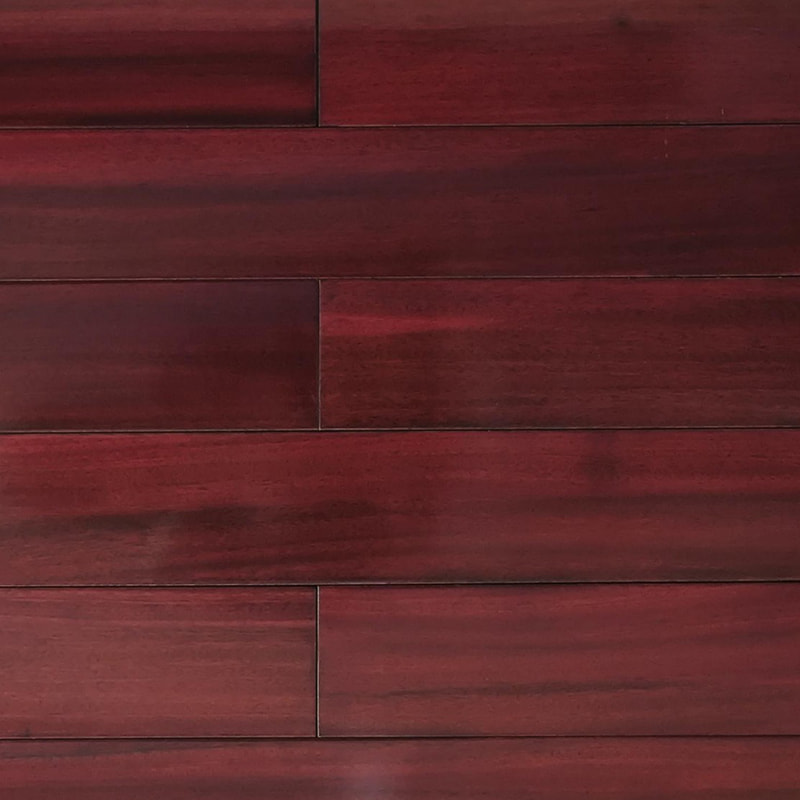 Padauk Koyu Kırmızı Kahverengi Mat Masif Ahşap Döşeme