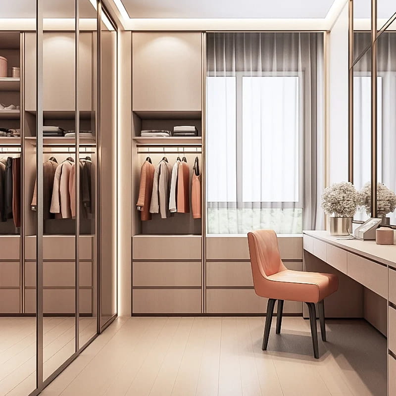 Versay Minimalist Dokunmatik Mat Aydınlatmalı Gömme Dolap